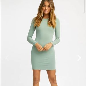 Kookai Alice Long Sleeve Dress In Sage 
